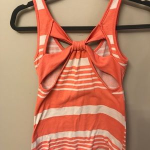 Coral striped top